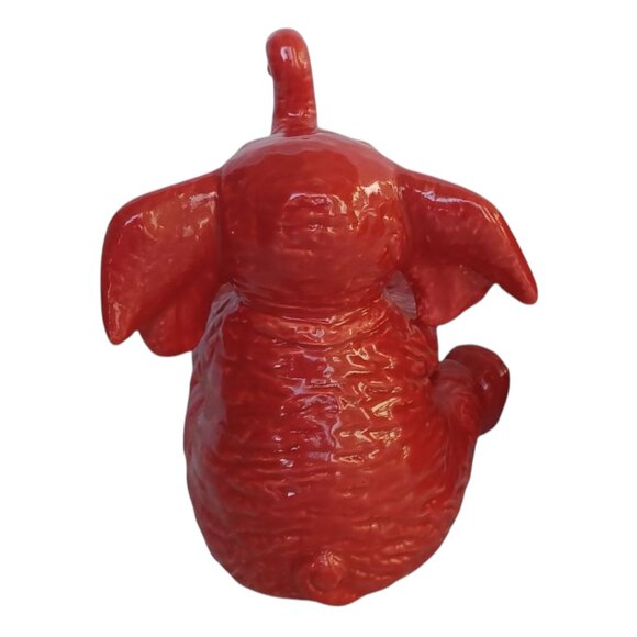 RARE Disney Parks Jungle Cruise Attraction Red Ceramic Elephant Figurine 6" - Picture 5 of 6